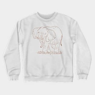 Elephant Outline Art Crewneck Sweatshirt